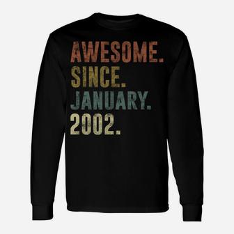 19Th Retro Birthday Gift Vintage Awesome Since January 2002 Unisex Long Sleeve | Crazezy DE