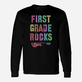 1St Grade Rocks Student Teacher Rockstar Team Rocking Is My Unisex Long Sleeve | Crazezy DE