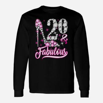 20 & Fabulous 20Th Birthday Gifts Funny Pink Diamond Shoes Unisex Long Sleeve | Crazezy AU