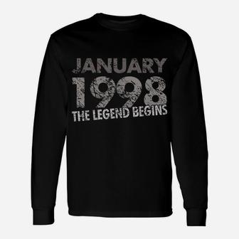21St Birthday Shirt - January 1998 - The Legend Begins Unisex Long Sleeve | Crazezy AU