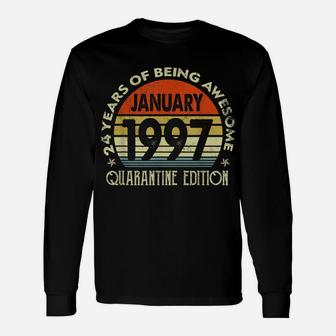 24Th Birthday Gift 24 Years Old Retro Vintage January 1997 Unisex Long Sleeve | Crazezy