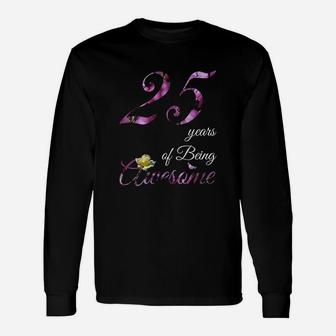 25 Year Old Awesome Floral 1996 25Th Birthday Gift Unisex Long Sleeve | Crazezy CA
