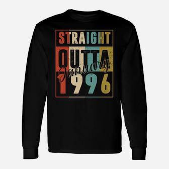 25 Years Old Retro Birthday Gift Straight Outta January 1996 Unisex Long Sleeve | Crazezy
