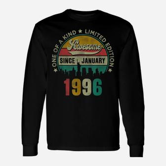 25 Years Old Vintage January 1996 25Th Birthday Gift Unisex Long Sleeve | Crazezy AU