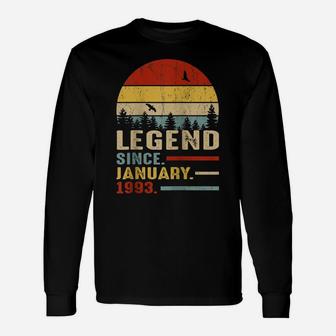 28 Years Old Retro Birthday Gift Legend Since January 1993 Raglan Baseball Tee Unisex Long Sleeve | Crazezy DE