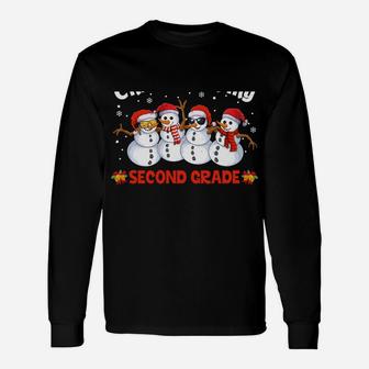 2Nd Teacher Christmas Chillin With My Second Grade Snowmies Unisex Long Sleeve | Crazezy UK