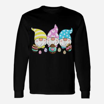 3 Easter Gnomes Pastel Spring Egg Hunt Hunting Candy Eggs Unisex Long Sleeve | Crazezy