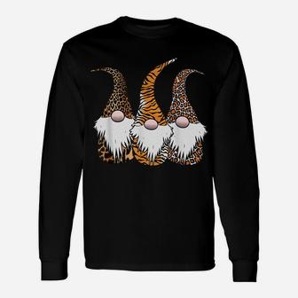 3 Nordic Gnomes Animal Print Leopard Cheetah Tiger Stripes Unisex Long Sleeve | Crazezy CA
