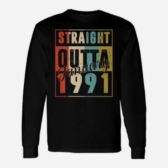 30 Years Old Retro Birthday Gift Straight Outta January 1991 Unisex Long Sleeve | Crazezy CA