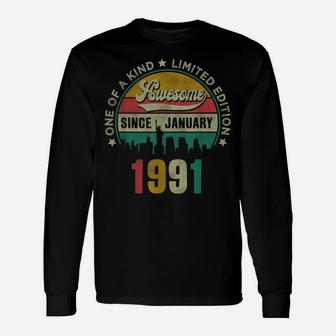 30 Years Old Vintage January 1991 30Th Birthday Gift Unisex Long Sleeve | Crazezy UK