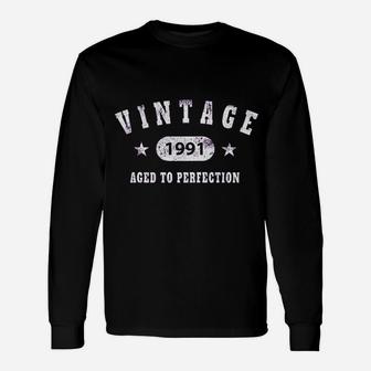 30Th Birthday Gift Vintage 1991 Aged To Perfection Unisex Long Sleeve | Crazezy DE