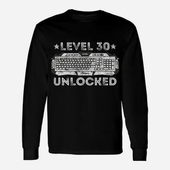 30Th Gamer Birthday Men's Level 30 Complete 30 Years Unisex Long Sleeve | Crazezy