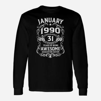 31 Years Old Gifts Vintage January 1990 31St Birthday Gift Unisex Long Sleeve | Crazezy