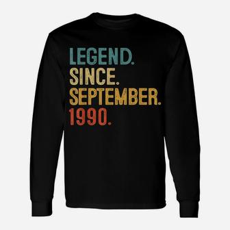 31St Birthday Gift 31 Year Old Legend Since September 1990 Unisex Long Sleeve | Crazezy UK
