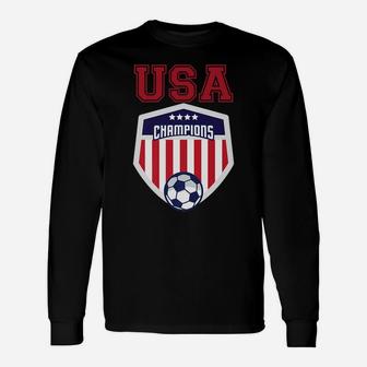 4 Stars Red Usa Champions Flag Football Team Play Game Goal Unisex Long Sleeve | Crazezy