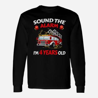 4 Years Old Fire Truck Firefighter Unisex Long Sleeve | Crazezy CA