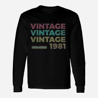 40Th Birthday Gift Retro Birthday Vintage 1981 Unisex Long Sleeve | Crazezy