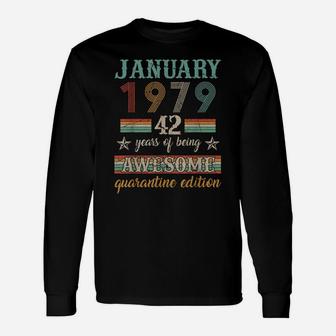 42Nd Birthday Gift 42 Years Old Retro Vintage January 1979 Unisex Long Sleeve | Crazezy DE