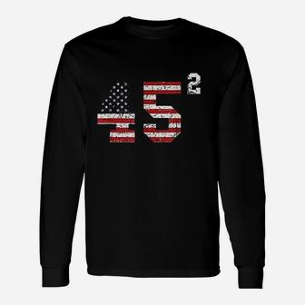 45 Squared Pro 2 Terms Usa Flag Unisex Long Sleeve | Crazezy CA