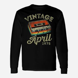 45 Year Old Vintage April 1975 Cassette Tape 45Th Birthday Unisex Long Sleeve | Crazezy