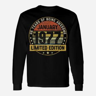 45Th Birthday Gift 45 Years Old Awesome Since January 1977 Unisex Long Sleeve | Crazezy AU