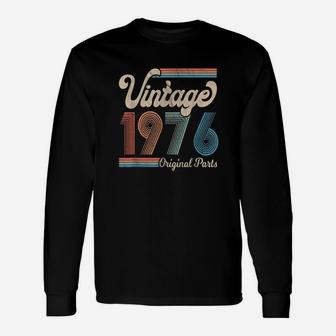 45Th Birthday Graphic Tee Born In 1976 Shirts Vintage Theme Unisex Long Sleeve | Crazezy UK