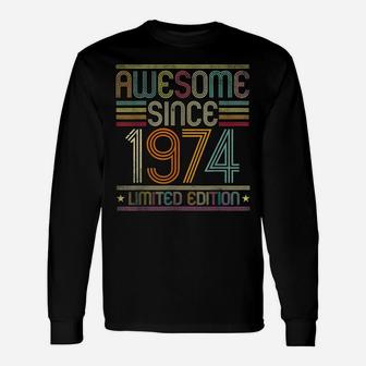 47Th Birthday Vintage Tee 47 Years Old Awesome Since 1974 Unisex Long Sleeve | Crazezy AU