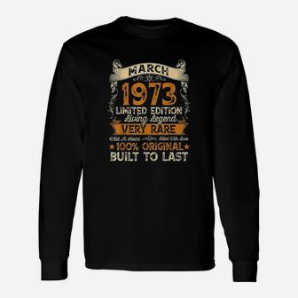 48Th Birthday Gift 48 Years Old Retro Vintage March 1973 Unisex Long Sleeve | Crazezy