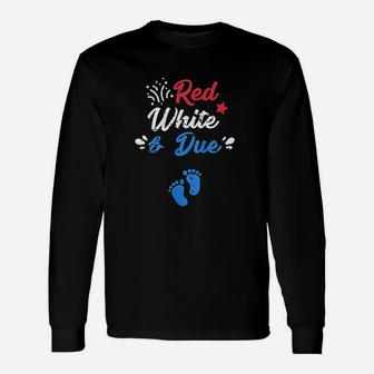 4th Of July Announcement Red White And Due Long Sleeve T-Shirt - Thegiftio UK