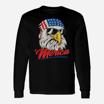 4Th Of July Eagle Mullet American Flag 'Merica Long Sleeve T-Shirt - Monsterry