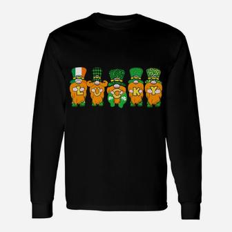 5 Cute Irish Gnomes Leprechauns Lucky Green Shamrocks Sweatshirt Unisex Long Sleeve | Crazezy