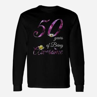 50 Year Old Awesome Floral 1971 50Th Birthday Unisex Long Sleeve | Crazezy UK