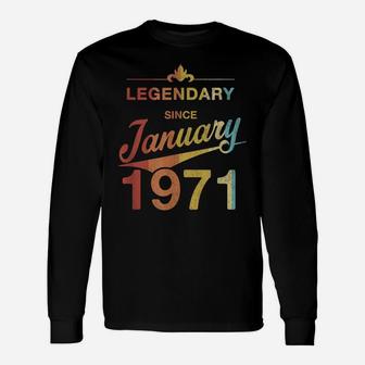 50 Year Old Gift 50Th Birthday Vintage Born In January 1971 Unisex Long Sleeve | Crazezy DE