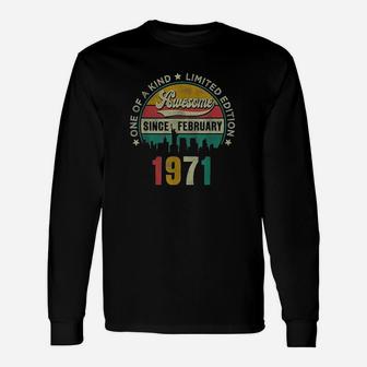 50 Years Old Vintage February 1971 50Th Birthday Gift Unisex Long Sleeve | Crazezy