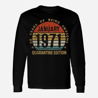 50Th Birthday Gift 50 Years Old Retro Vintage January 1971 Unisex Long Sleeve | Crazezy