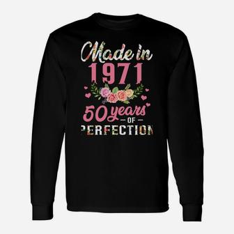 50Th Birthday Gift Made In 1971, 50 Years Of Perfection Unisex Long Sleeve | Crazezy