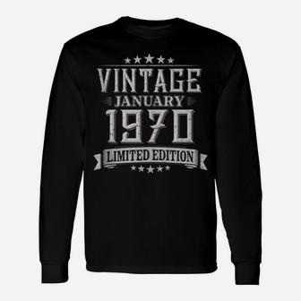 50Th Birthday Gift Vintage January 1970 50 Years Old Unisex Long Sleeve | Crazezy DE