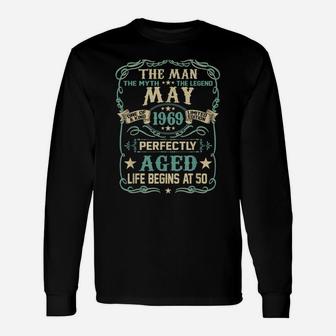 50Th Birthday Gifts The Man Myth Legend May 1969 Unisex Long Sleeve | Crazezy CA