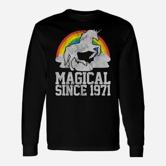 50Th Birthday Magical Since 1971 Funny Unicorn Gift Unisex Long Sleeve | Crazezy DE