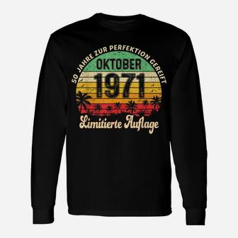 50Th Birthday Wife Man 50 Years Vintage October 1971 Unisex Long Sleeve | Crazezy CA