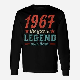 51St Birthday Year 1967 T Shirt The Year A Legend Was Born Unisex Long Sleeve | Crazezy