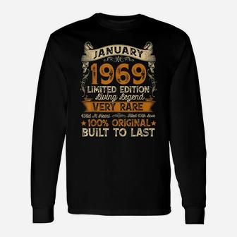52Nd Birthday Gift 52 Years Old Retro Vintage January 1969 Unisex Long Sleeve | Crazezy DE