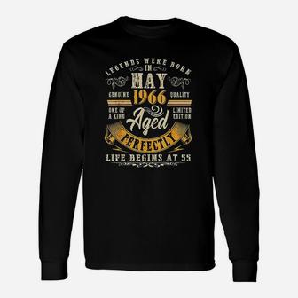 55 Years Old Vintage May 1966 55Th Birthday Unisex Long Sleeve | Crazezy