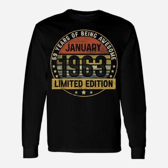 59Th Birthday Gift 59 Years Old Awesome Since January 1963 Unisex Long Sleeve | Crazezy