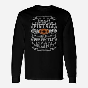 60 Years Old 1961 Vintage 60Th Birthday Gifts Decorations Sweatshirt Unisex Long Sleeve | Crazezy