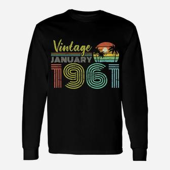 60Th Birthday Gift Vintage January 1961 Sixty Years Old Unisex Long Sleeve | Crazezy AU