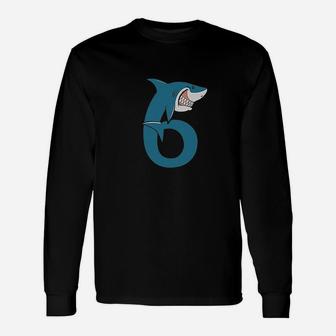 6Th Birthday Shark Party Gift For Six Years Old Unisex Long Sleeve | Crazezy CA