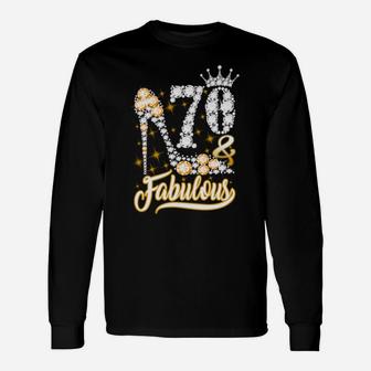 70 & Fabulous 70 Years Old 70Th Birthday Diamond Crown Shoes Unisex Long Sleeve | Crazezy AU