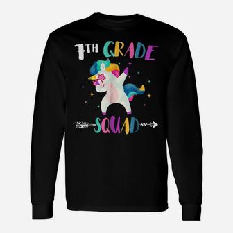 7Th Grade Squad Unicorn Shirt Seventh Grade Teacher T Shirt Unisex Long Sleeve | Crazezy