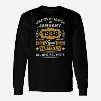83Rd Birthday Gift Legends Born In January 1938 83 Yrs Old Unisex Long Sleeve | Crazezy
